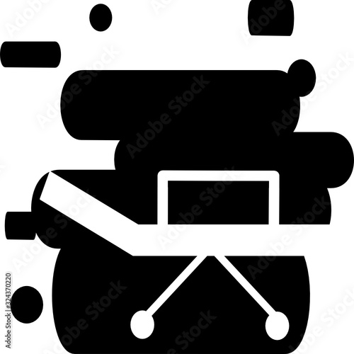 Hospital bed. Intensive care unit icon. Resuscitation, rehabilitation, hospital ward. Medicine concept. Vector illustration can be used for topics like healthcare, hospital, medical care, Chemotherapy