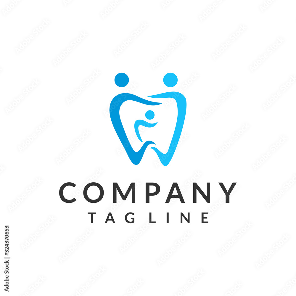 Creative human and teeth vector logo template for family dental clinic Creative human and teeth vector logo template for family dental clinic