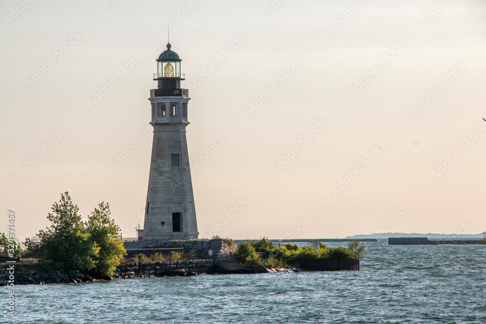 Stone lighthouse at Buffalo Lighthouse Park