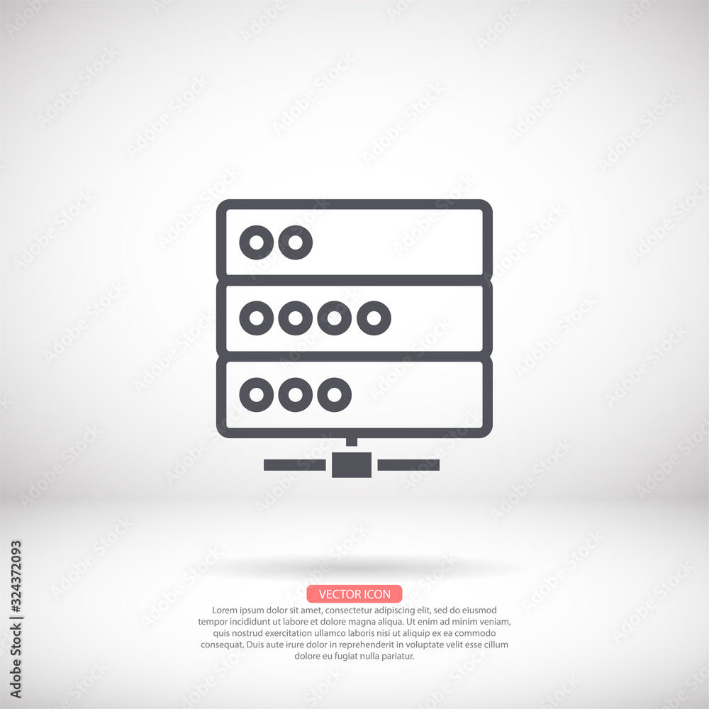 Server vector icon , lorem ipsum Flat design Server vector icon , lorem ipsum Flat design