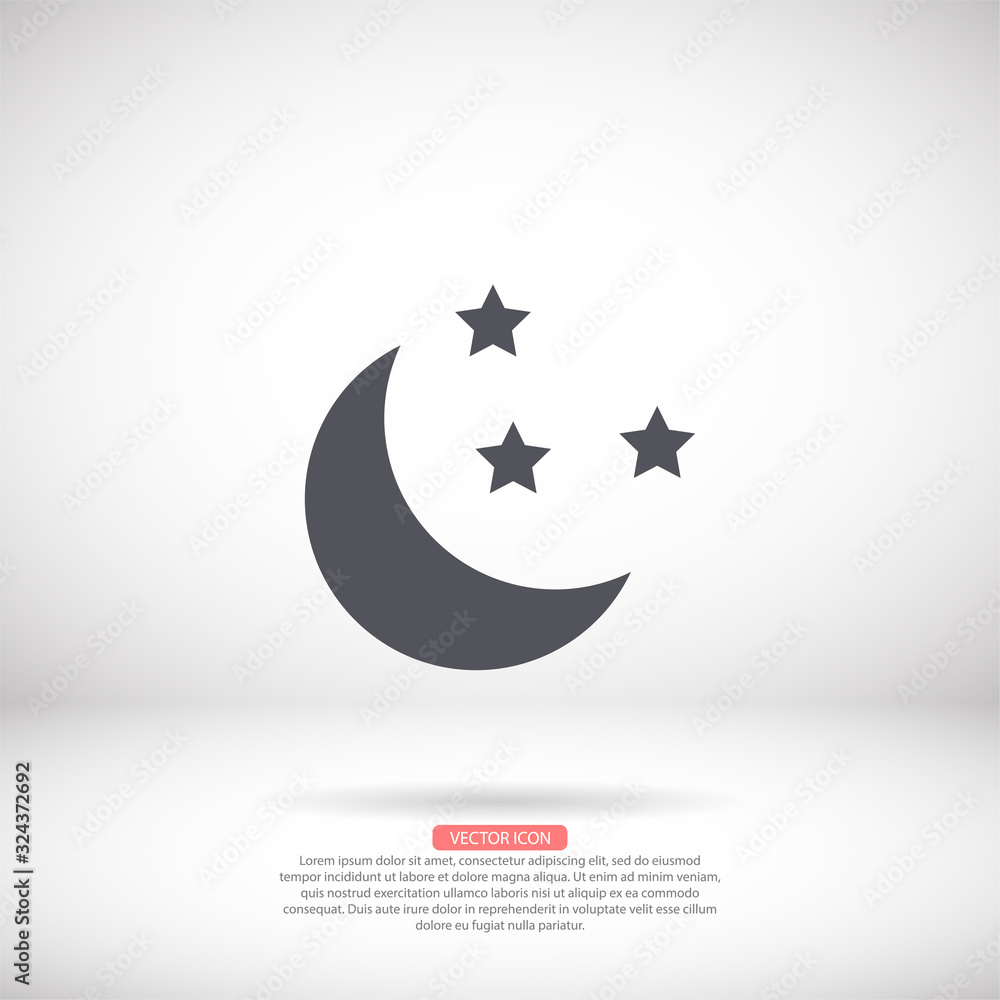Moon vector icon , lorem ipsum Flat design Moon vector icon , lorem ipsum Flat design