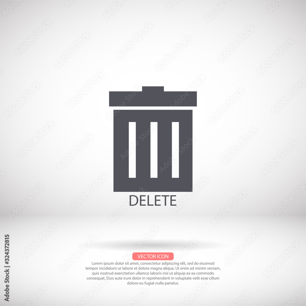Trash vector icon , lorem ipsum Flat design Trash vector icon , lorem ipsum Flat design