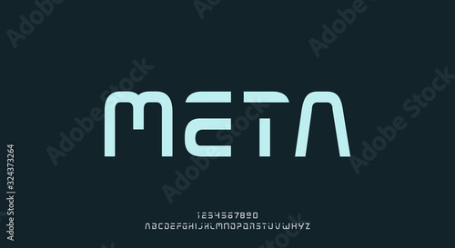 Meta, an Abstract technology futuristic alphabet font. digital space typography vector illustration design