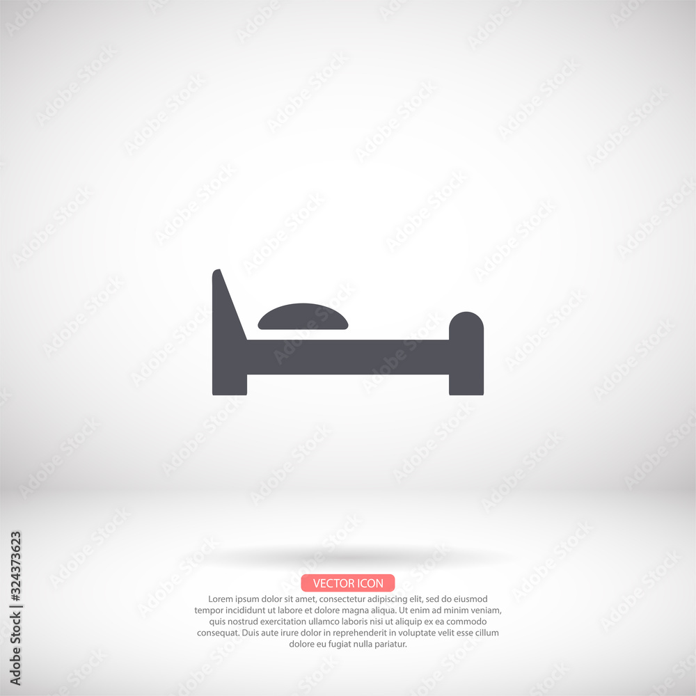 Bed vector icon , lorem ipsum Flat design Bed vector icon , lorem ipsum Flat design
