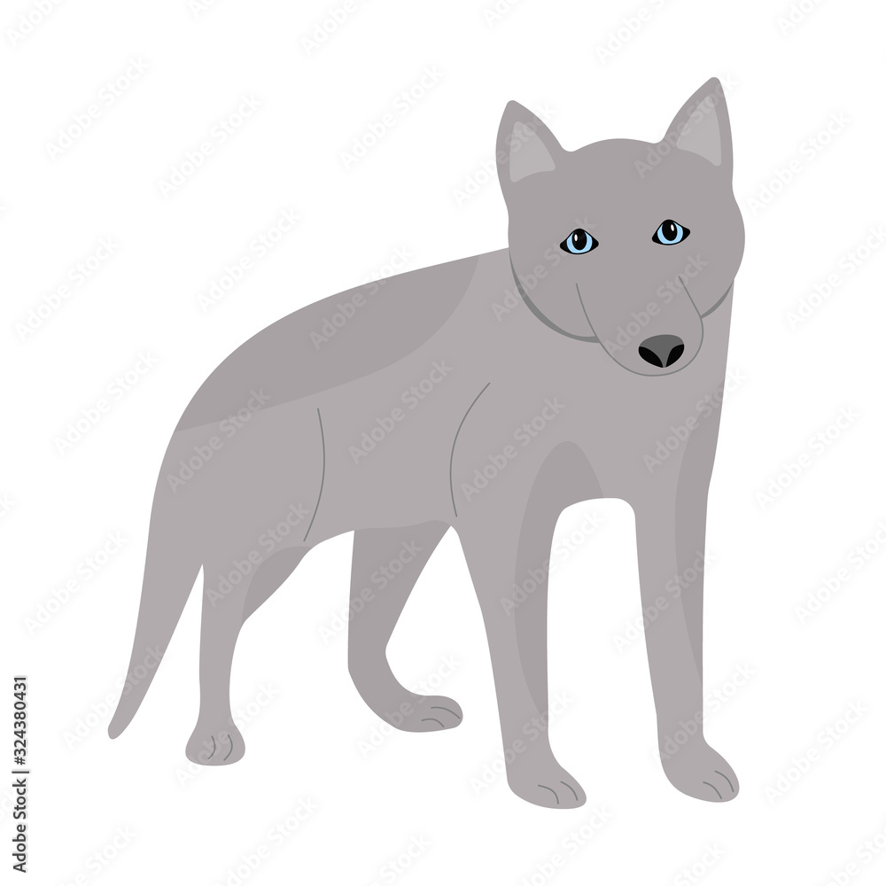 Obraz premium Vector illustration of a husky dog with a friendly face.