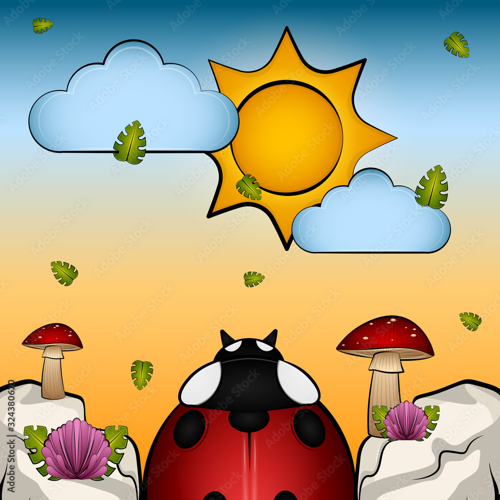 Ladybug over a sunset Ladybug over a sunset