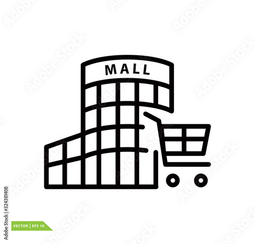 Building mall icon vector logo design template