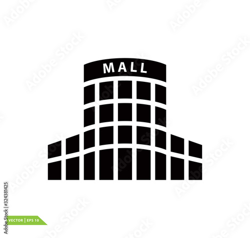 Building mall icon vector logo design template