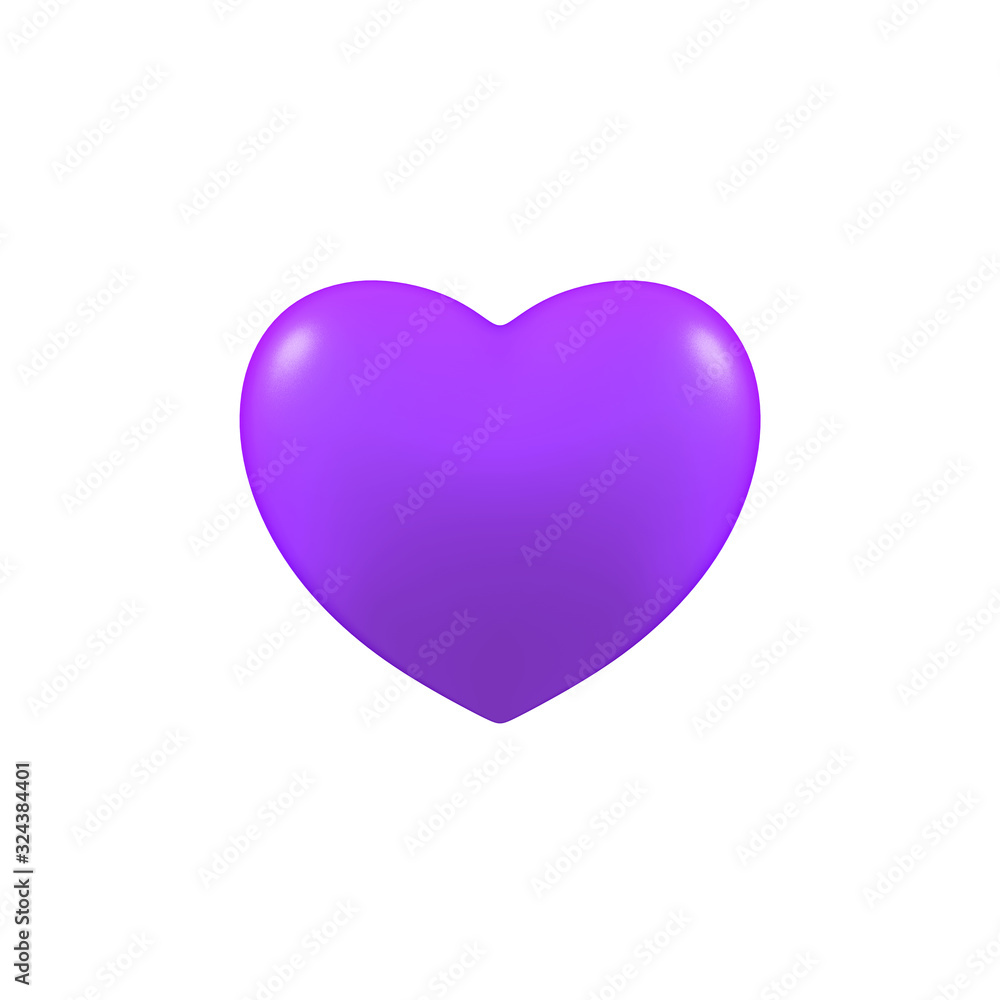 heart love purple 3d illustration