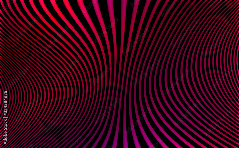 Abstract metallic red curved lines with ripples and waves - optical illusion art wallpaper with black background Abstract metallic red curved lines with ripples and waves - optical illusion art wallpaper with black background
