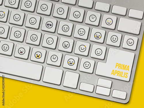 Emoticons on the keyboard for April Fools' Day