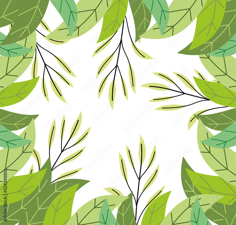 herbs foliage leaves vegetation wild botany background - obrazy, fototapety, plakaty 