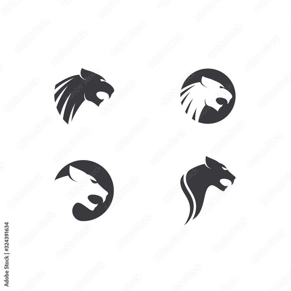 Puma,panther,tiger or leopard Logo design vector de Stock | Adobe Stock