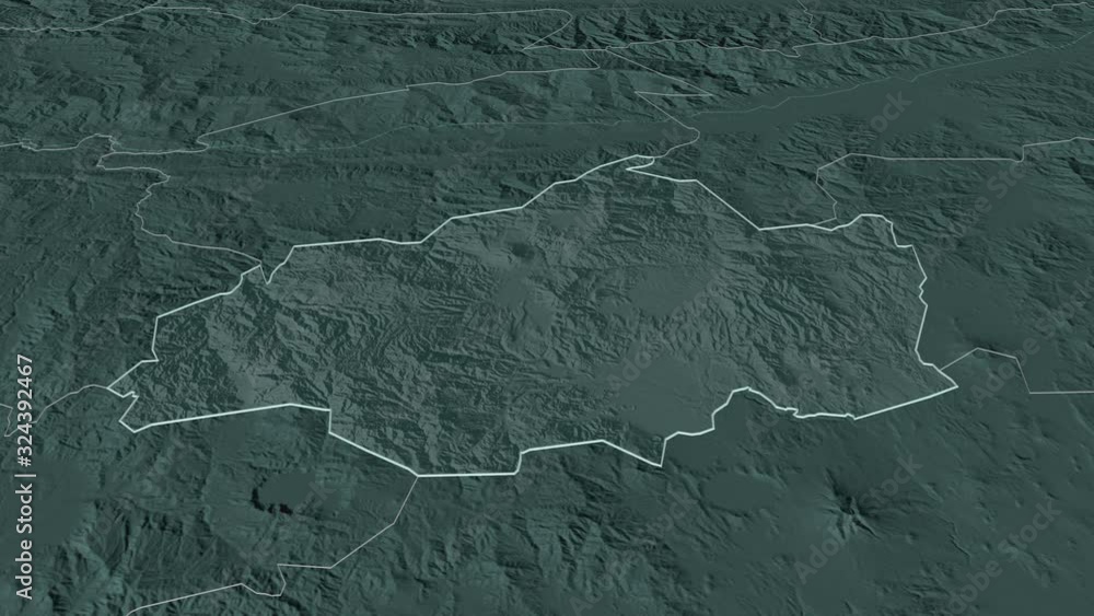 Jalapa, department with its capital, zoomed and extruded on the administrative map of Guatemala in the conformal Stereographic projection. Animation 3D Jalapa, department with its capital, zoomed and extruded on the administrative map of Guatemala in the conformal Stereographic projection. Animation 3D