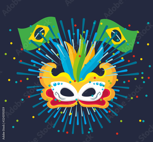 canival of rio brazilian celebration with feathers hat