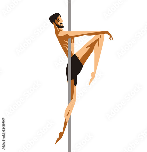 male pole dancer in the tube