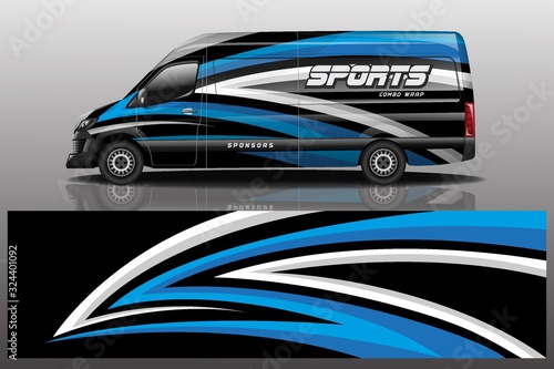 Van car wrapping decal design