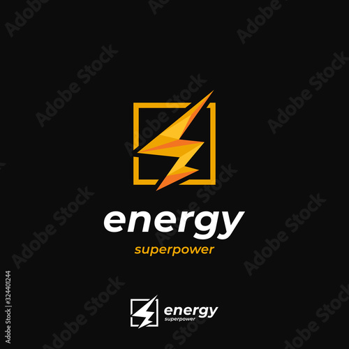 Bolt lightning energy letter e logo icon symbol of power vector