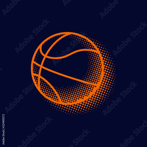 Basketball halftone clip art graphic illustration icon logo vector