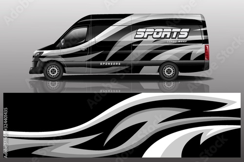 Van car wrapping decal design