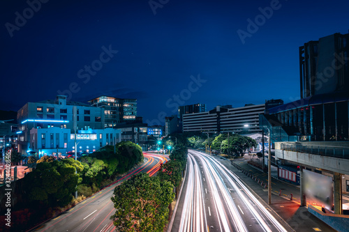 Schilderij op canvas Light Trails On wellington At Night
