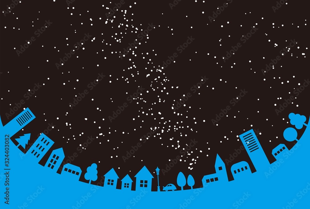 町並みと夜空 町並みと夜空