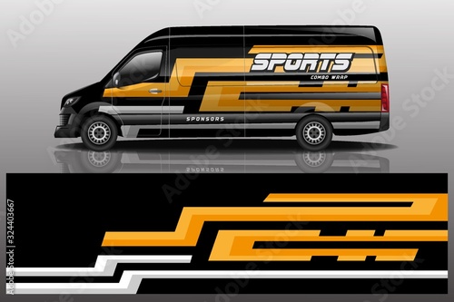 Van car wrapping decal design