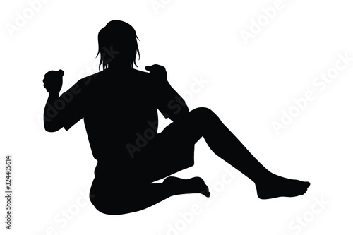 Prisoner in jail silhouette vector