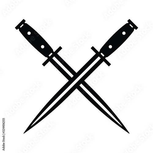 Crossed knives vector