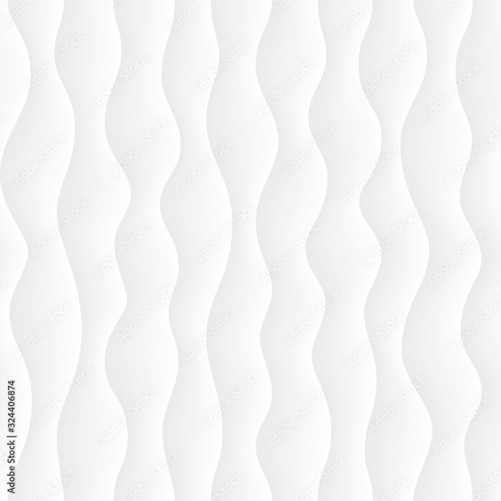 White paper seamless background. Vecor wavy pattern