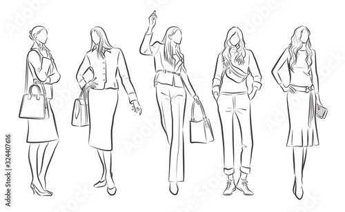 女性のファッションイラスト, ビジネスウーマン
