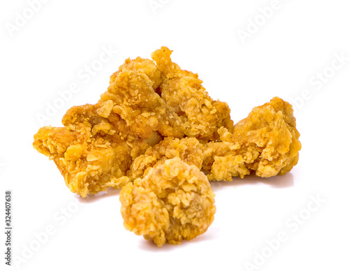 fried chicken pop nuggets isolated on white background