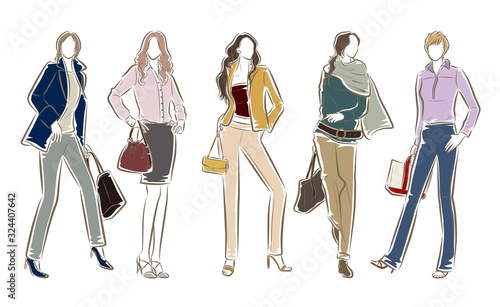 女性のファッションイラスト, ビジネスウーマン