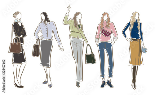 女性のファッションイラスト, ビジネスウーマン