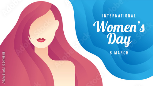 Happy International Women's Day. International Women's Day on March 8th flat design vector illustrations.