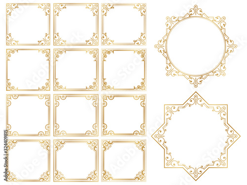 飾り罫　フレーム　ゴールド　セット