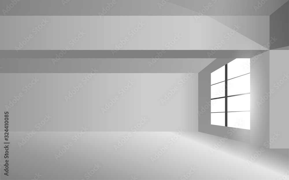 sunlight at the window in the white studio room sunlight at the window in the white studio room