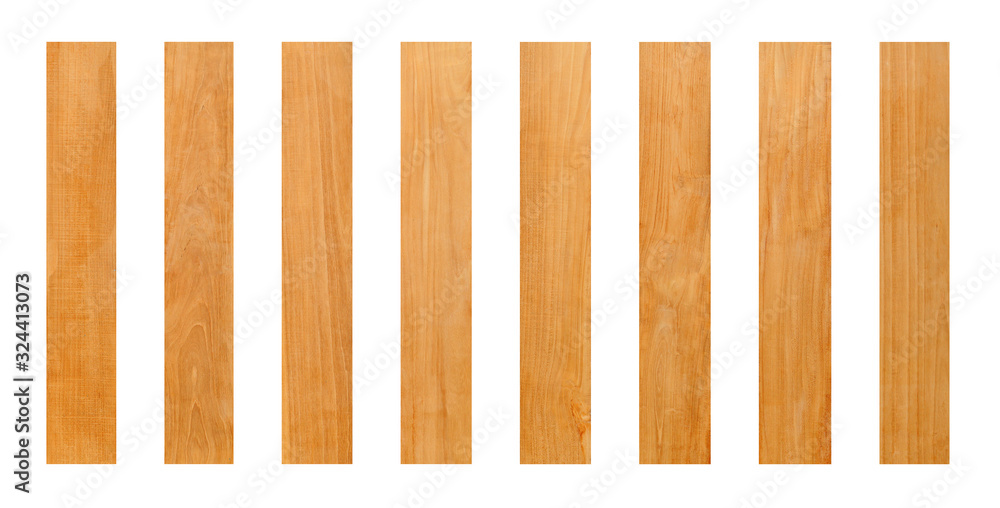 Rustic plank of teak wood isolated on white background with clipping path for for vintage design purpose Rustic plank of teak wood isolated on white background with clipping path for for vintage design purpose
