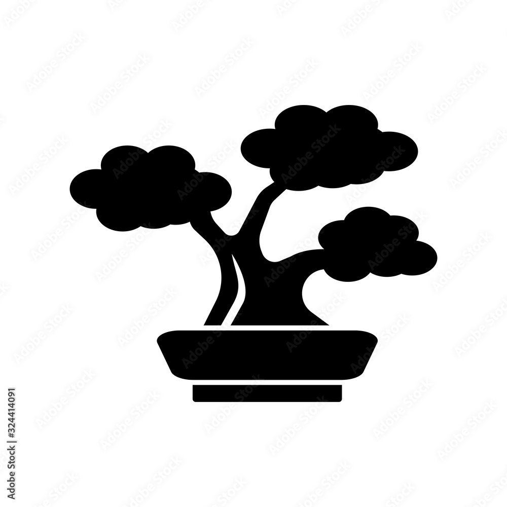 bonsai icon design, flat style icon collection bonsai icon design, flat style icon collection