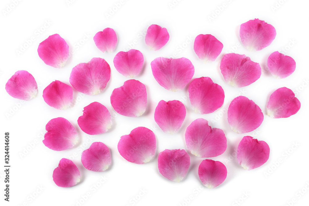 Rose petals in a shape of heart. Valentine's day concent