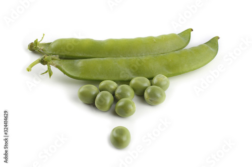 Pea and pods isolated on white