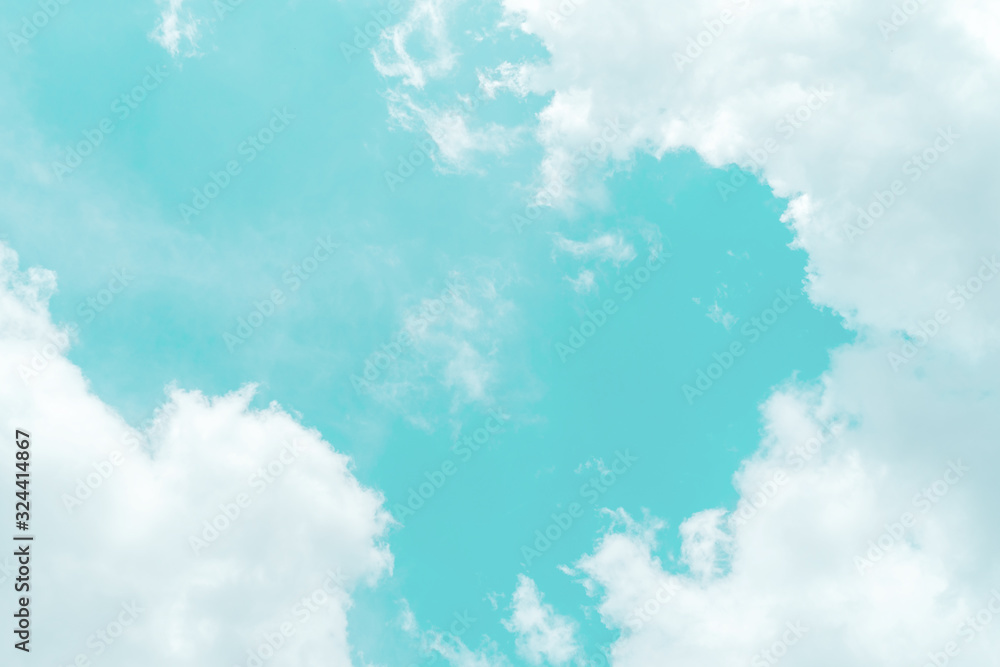 Copy space summer blue sky and white cloud background.