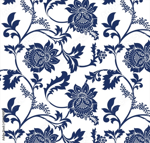 wedding card design, paisley floral pattern , India	