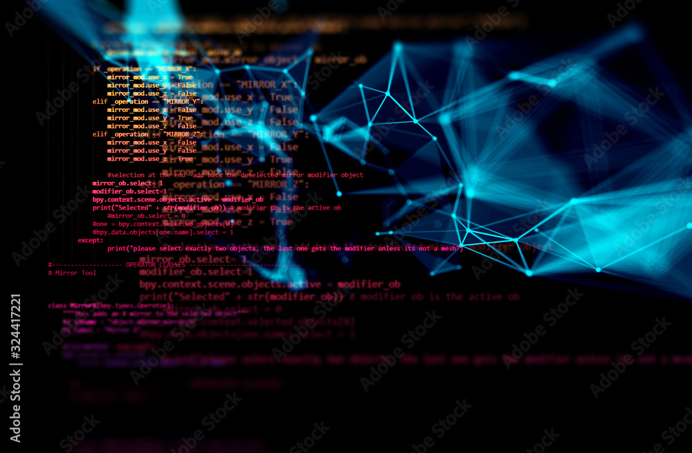 ภาพประกอบสต็อก Programming code abstract technology background of ...
