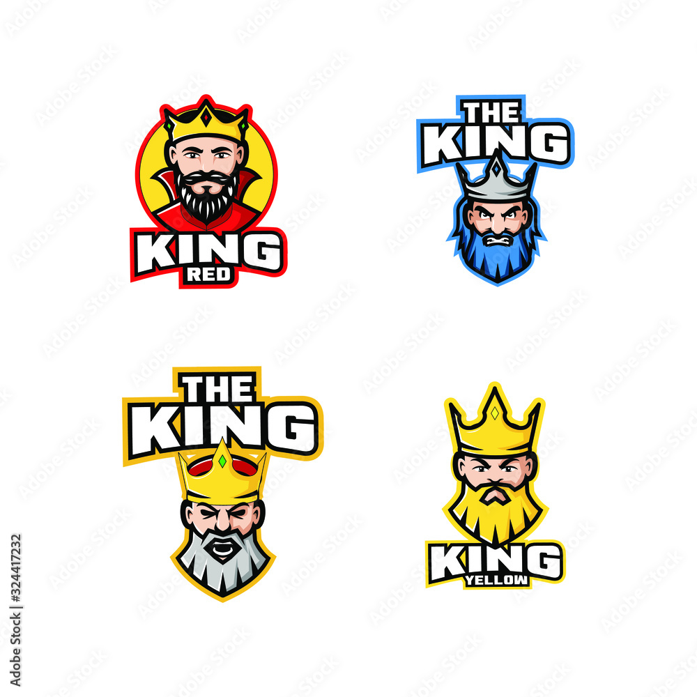 collection of king head character logo icon design cartoon collection of king head character logo icon design cartoon