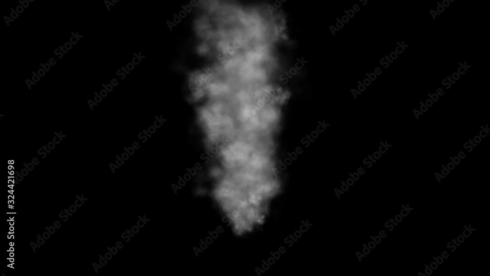 A stream of thick smoke slowly rises up on a black background. A stream of thick smoke slowly rises up on a black background.