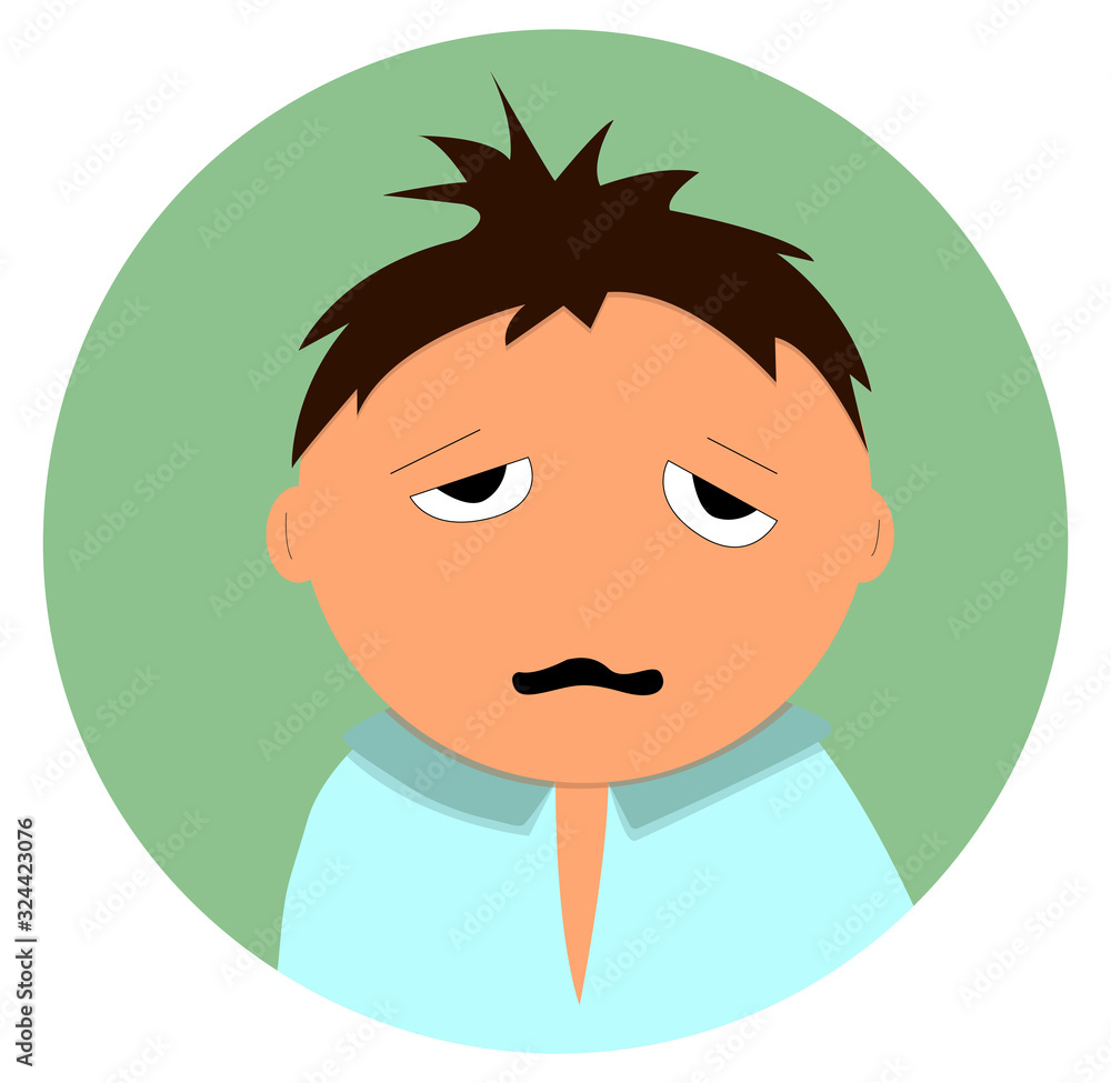 Cartoon businessman drinking tea due to drowsiness. Young man in pajamas. Icon for web design. Modern vector hand drawn illustration in flat style. Cartoon businessman drinking tea due to drowsiness. Young man in pajamas. Icon for web design. Modern vector hand drawn illustration in flat style.