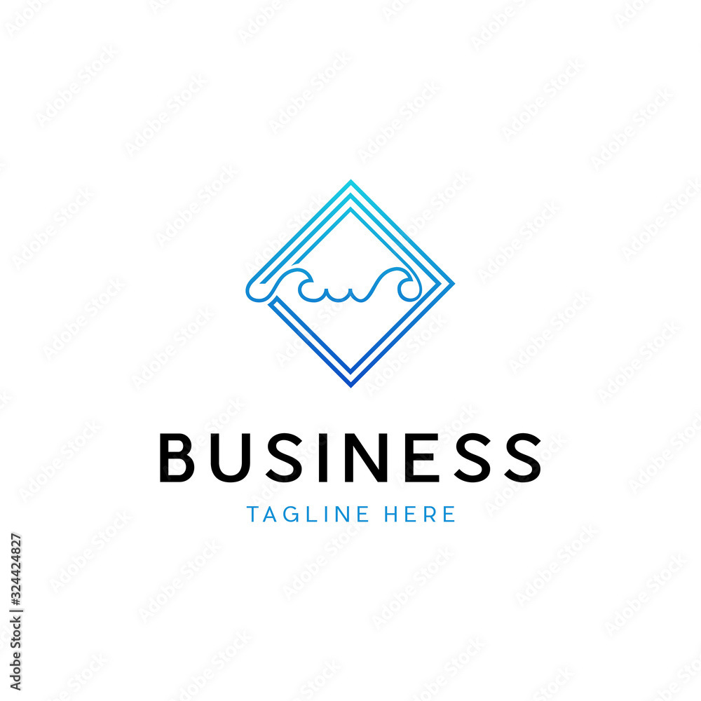 Wave Ocean Rectangular Abstract Nature Creative Modern Icon Logo Design Template Element Vector Wave Ocean Rectangular Abstract Nature Creative Modern Icon Logo Design Template Element Vector