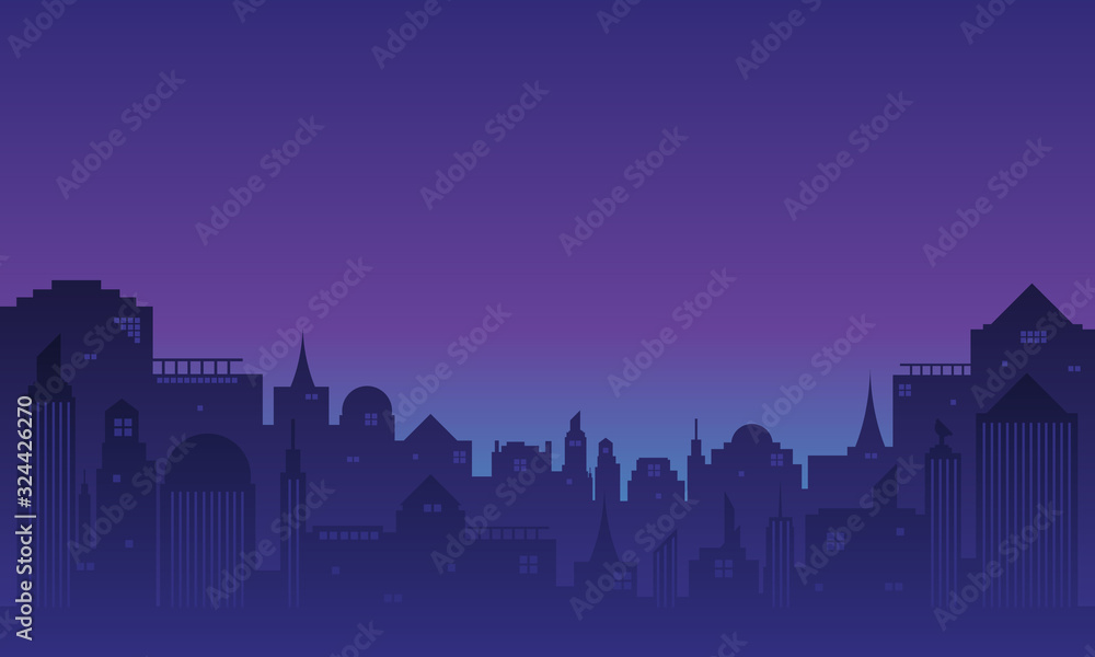 The city background with the atmosphere of the sky at night