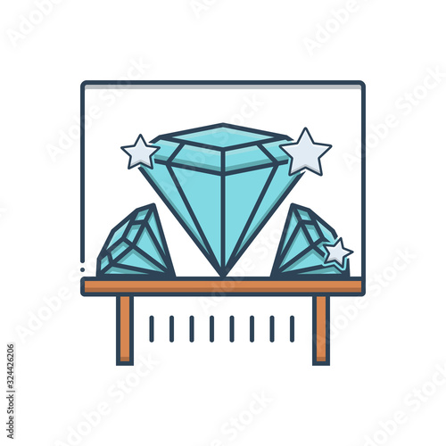 Color illustration icon for diamond  © WEBTECHOPS